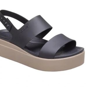Crocs Brooklyn low wedge sandals size 10